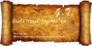 Györgyi Teodóra névjegykártya