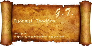 Györgyi Teodóra névjegykártya